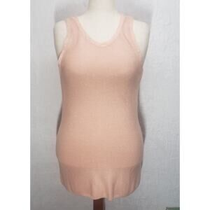 WHBM Peach Metallic Sleeveless Knit Dress XL
